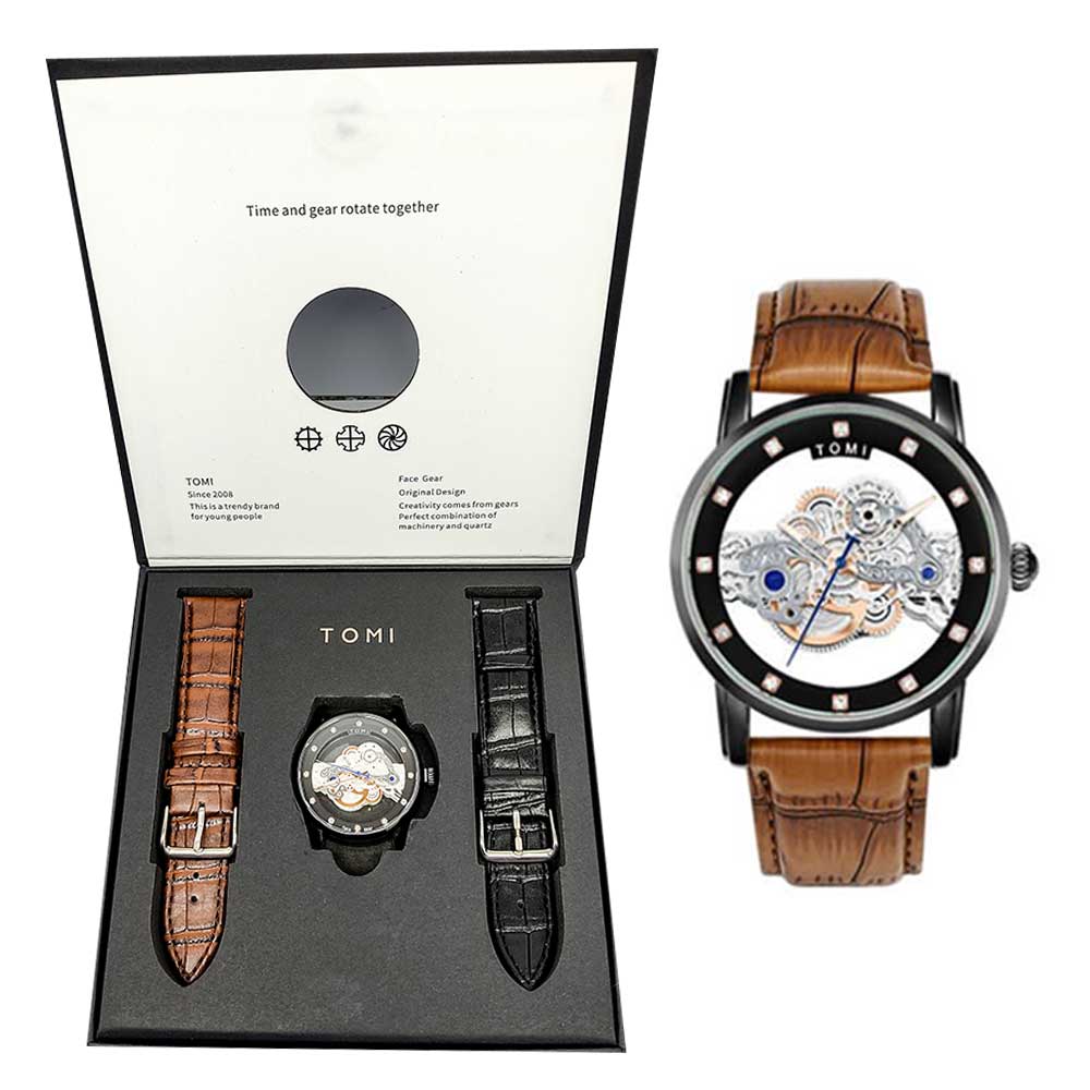 Tomi Face Gear Dual Strap Luxury Business Watch