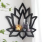 BUTTERFLY & LOTUS CORNER SHELF WITH ELECTRIC CANDLES