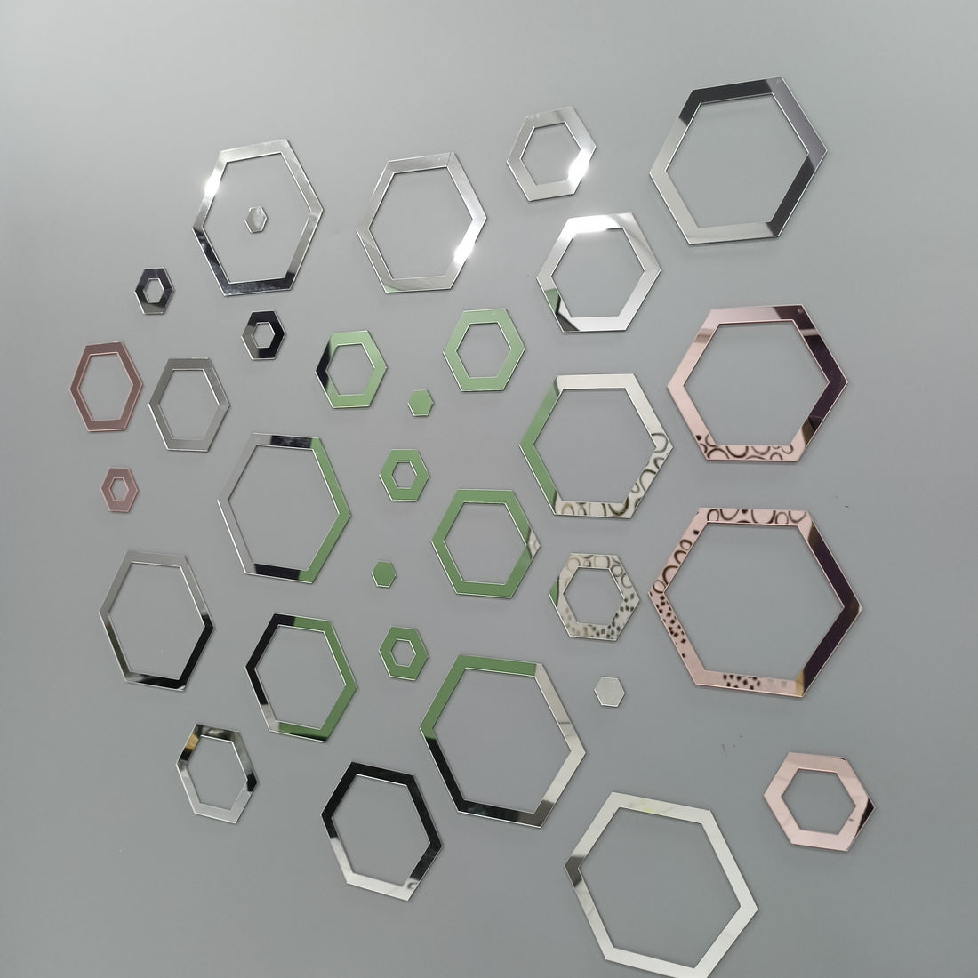 Acrylic Hexagon Ring Mirror Wall Decor