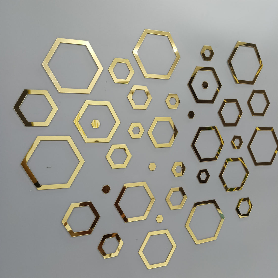 Acrylic Hexagon Ring Mirror Wall Decor