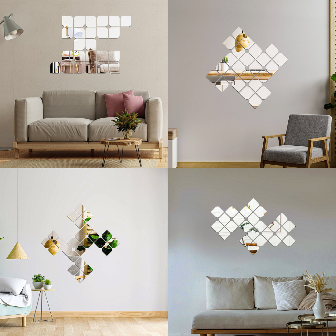 Acrylic Quadrilateral Mirror Wall Decor