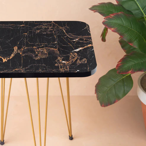 SQUARE TABLES (3 PC SET) BLACK MARBLE TOP