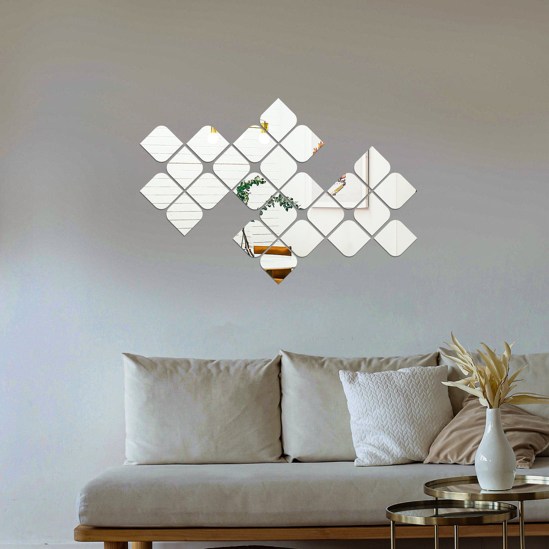 Acrylic Quadrilateral Mirror Wall Decor