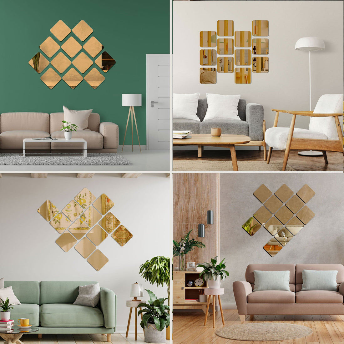 Acrylic Square Mirror Wall Decor