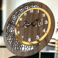 AM NEW 2C CLOCK BROWN & SILVER