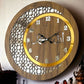 AM NEW 2C CLOCK BROWN & SILVER