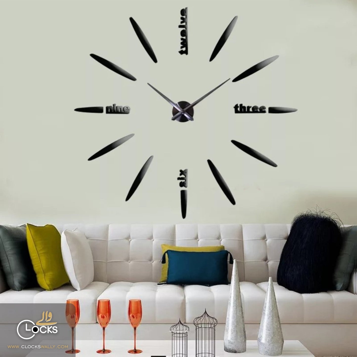 3D DIY WALL CLOCK (LINE)