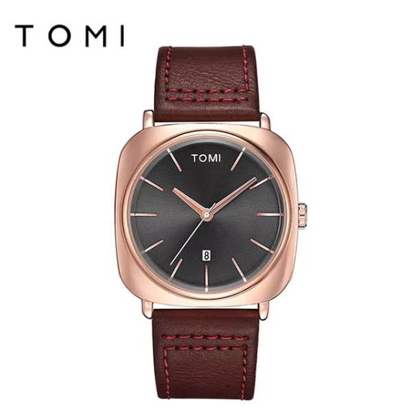 Tomi T-084 Men’s Watch Date Quartz Leather Strap