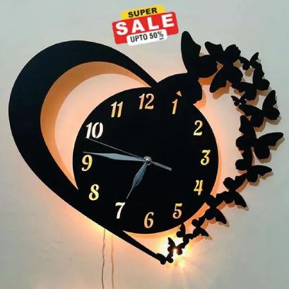 HEART SHAPE WALL CLOCK